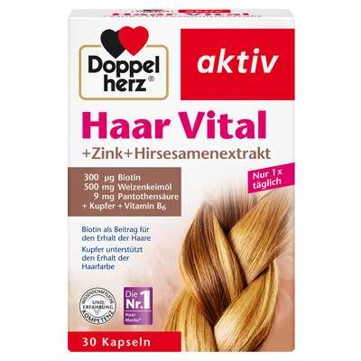 DOPPELHERZ Haar Vital+Zink+Hirseextrakt Kapseln