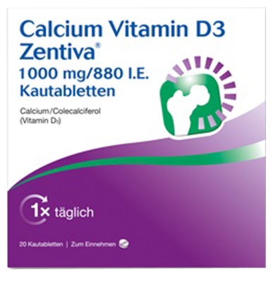 CALCIUM VITAMIN D3 Zentiva 1000 mg/880 I.E. Kautab