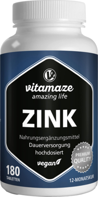 ZINK 25 mg hochdosiert vegan Tabletten