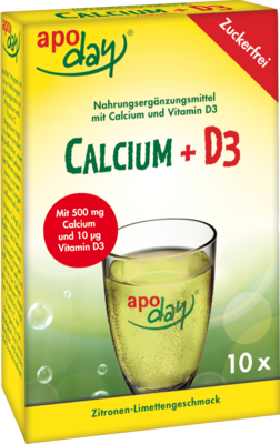 APODAY Calcium+D3 Zitrone-Limette zuckerfrei Pulv.