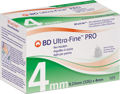 BD ULTRA-FINE PRO Pen-Nadeln 4 mm 32 G 0,23 mm