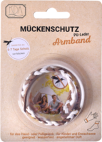 MÜCKENSCHUTZ Armband PU-Leder braun/weiß KDA